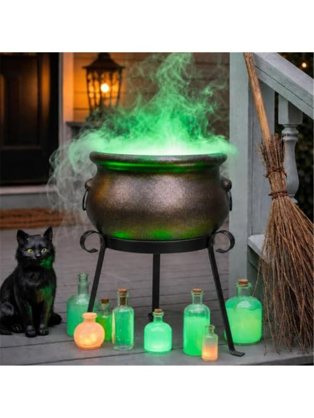 Large Witch Cauldron on Stand Halloween Decoration